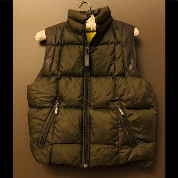 olive green down vest